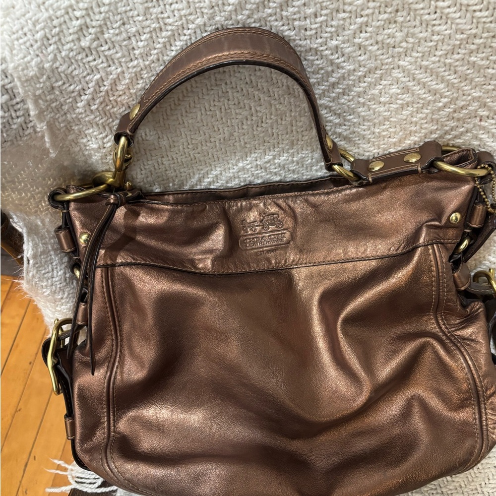 Coach Shimmering Bronze Shoulder Bag